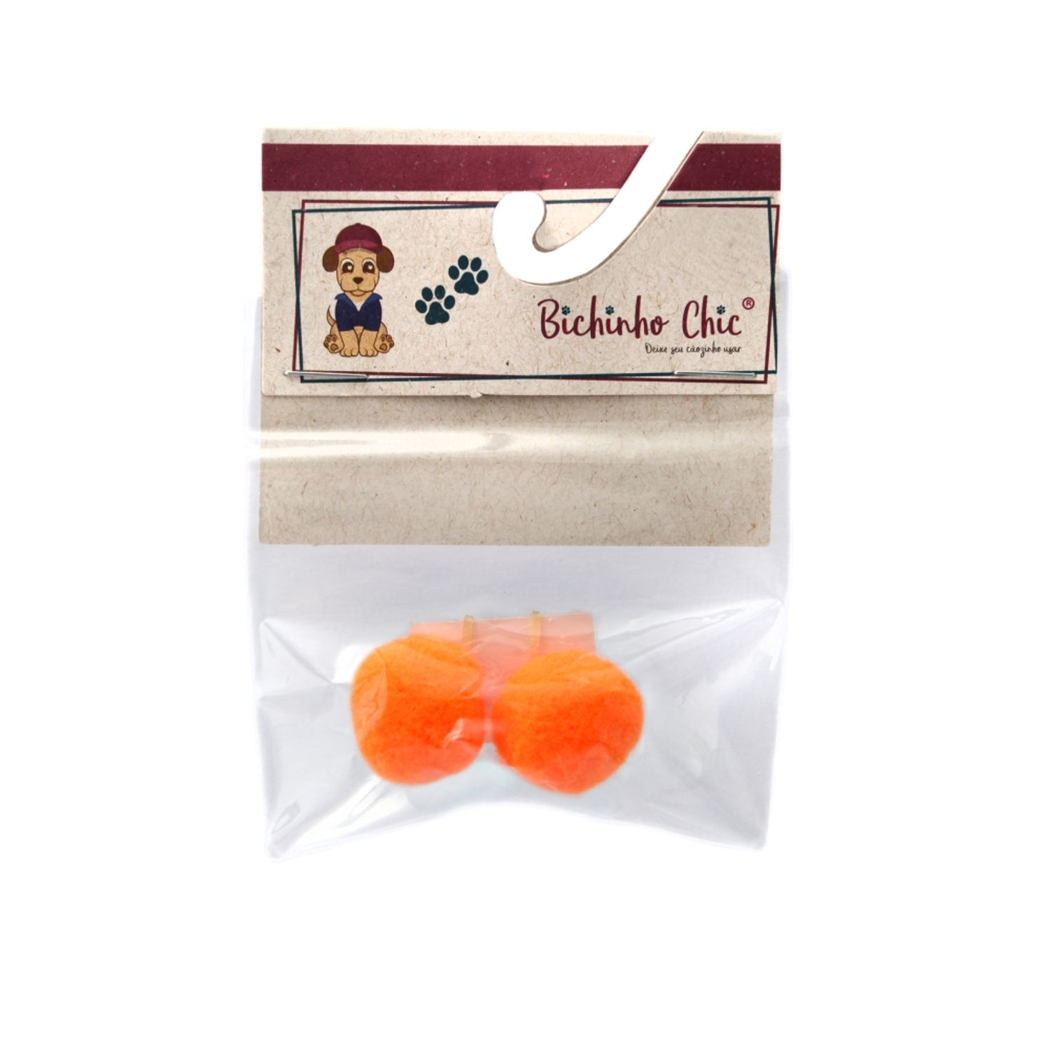 Enfeite Pom Pom para Cães Laranja