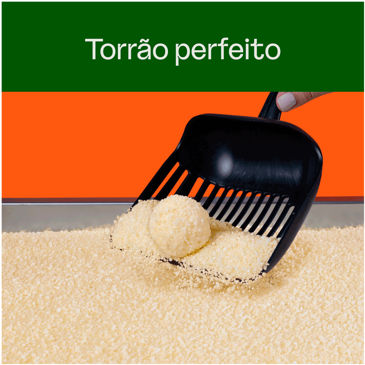 Areia Higiênica Biodegradável Grãos Grossos Viva Verde torrão