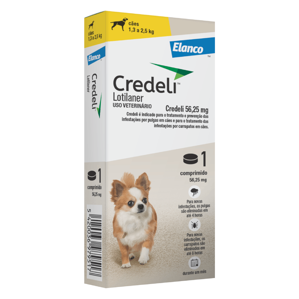 Antipulgas Credeli 56,25mg Cães 1,3 a 2,5 kg