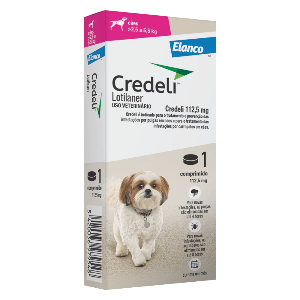 Antipulgas Credeli 112,5mg Cães 2,5 a 5,5kg