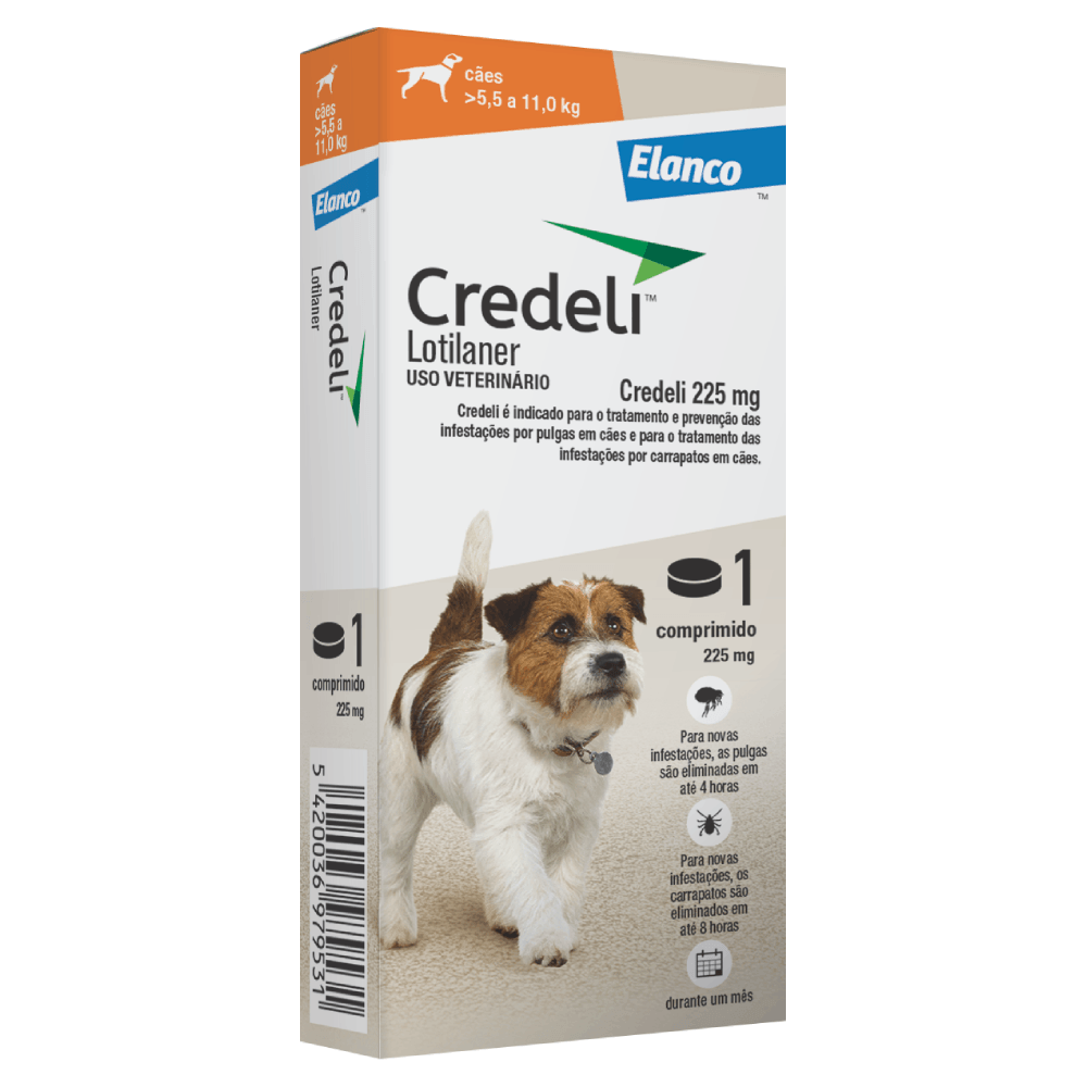 Antipulgas Credeli 225mg Cães 5,5 a 11kg