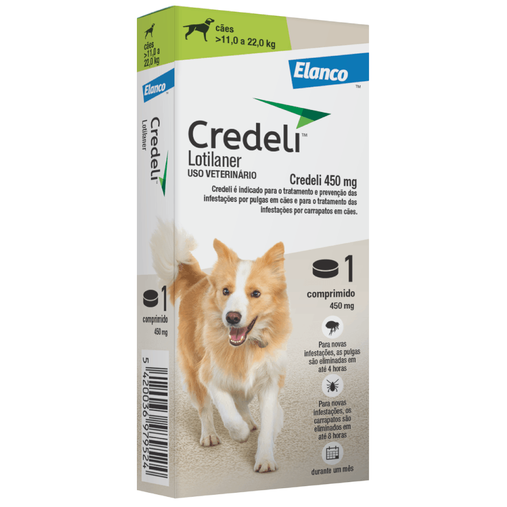 Antipulgas Credeli 450mg Cães 11 a 22kg