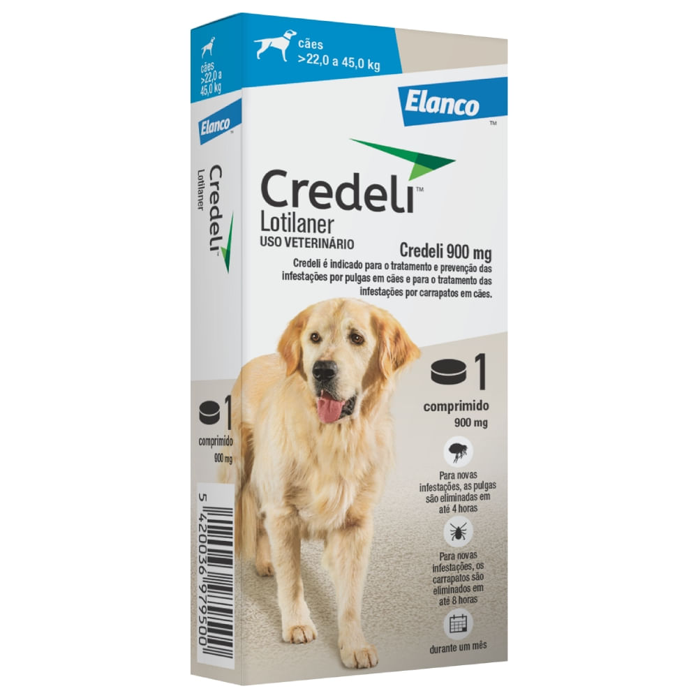 Antipulgas Credeli 900mg Cães 22 a 45kg