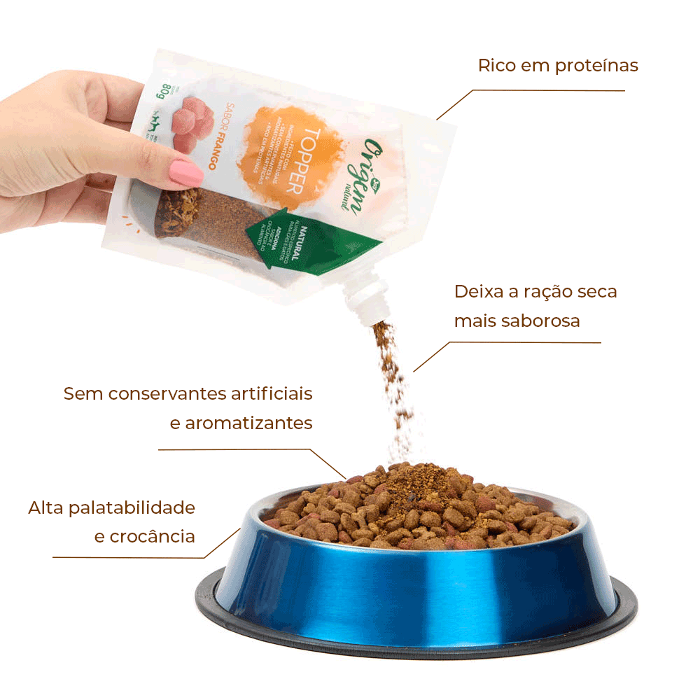 Petisco Origem Natural Topper Frango Desidratado