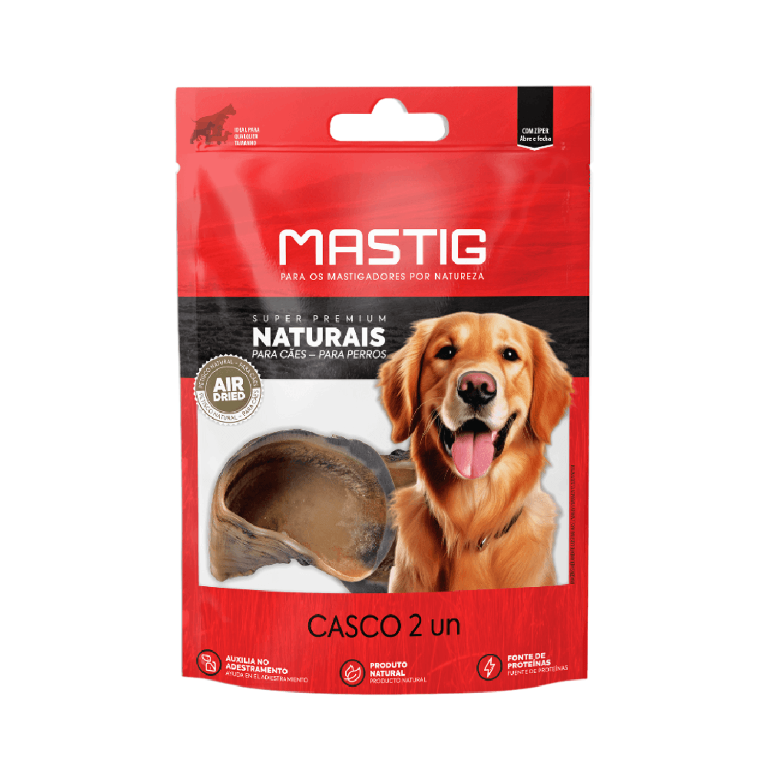 Embalagem Petisco Casco Bovino para Cães Mastig