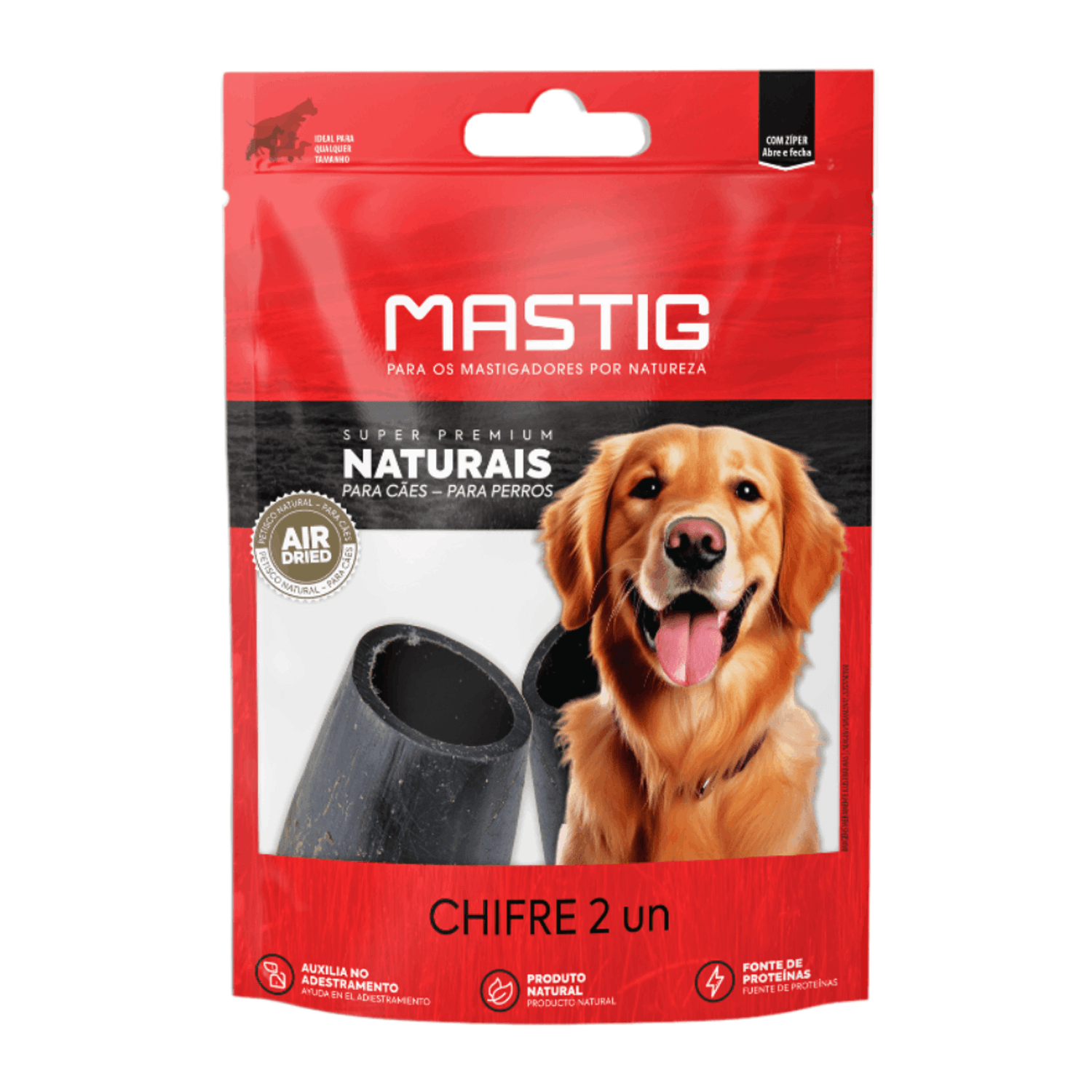Embalagem Petisco Chifre Bovino para Cães Mastig