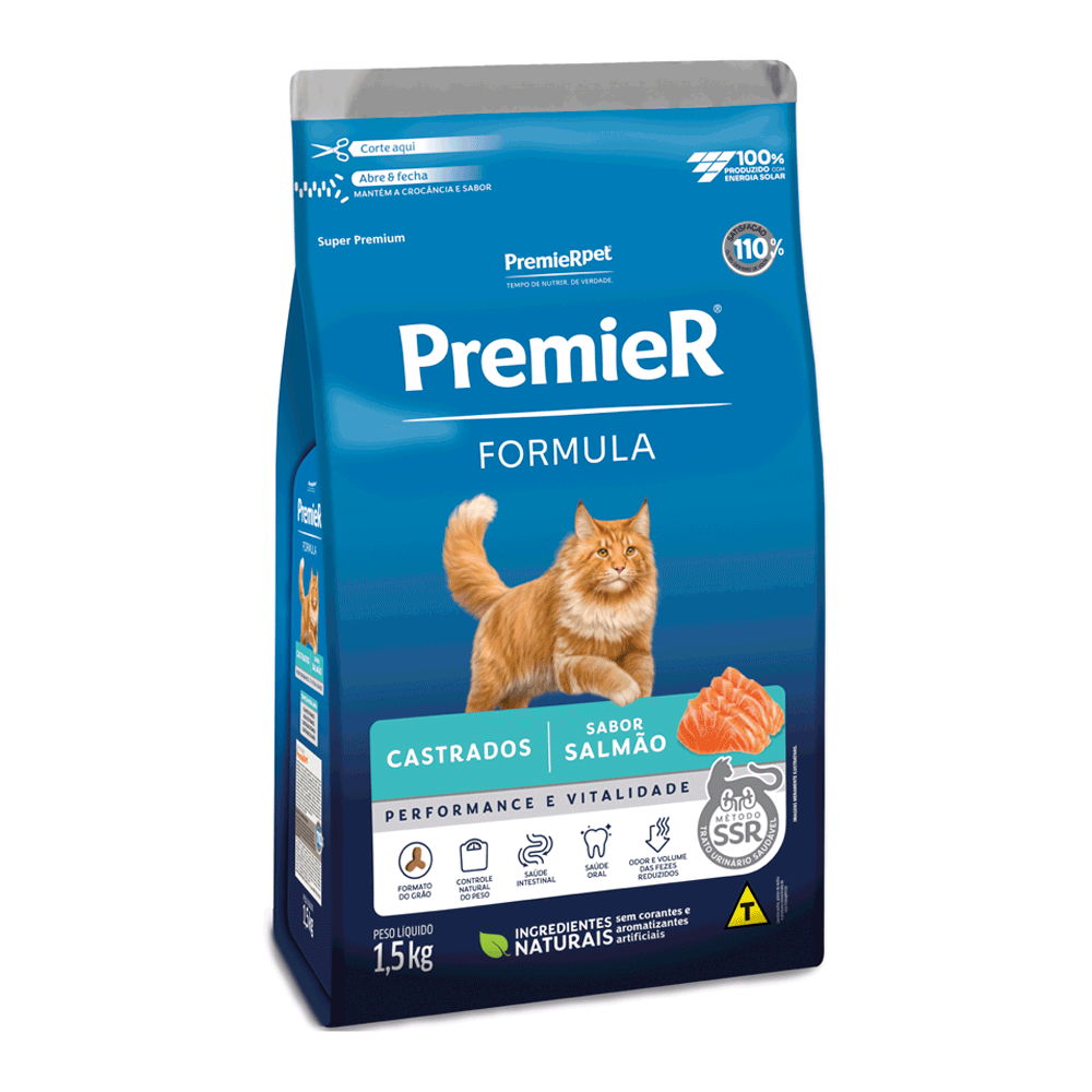 Ração Premier Formula Gatos Castrados Salmão