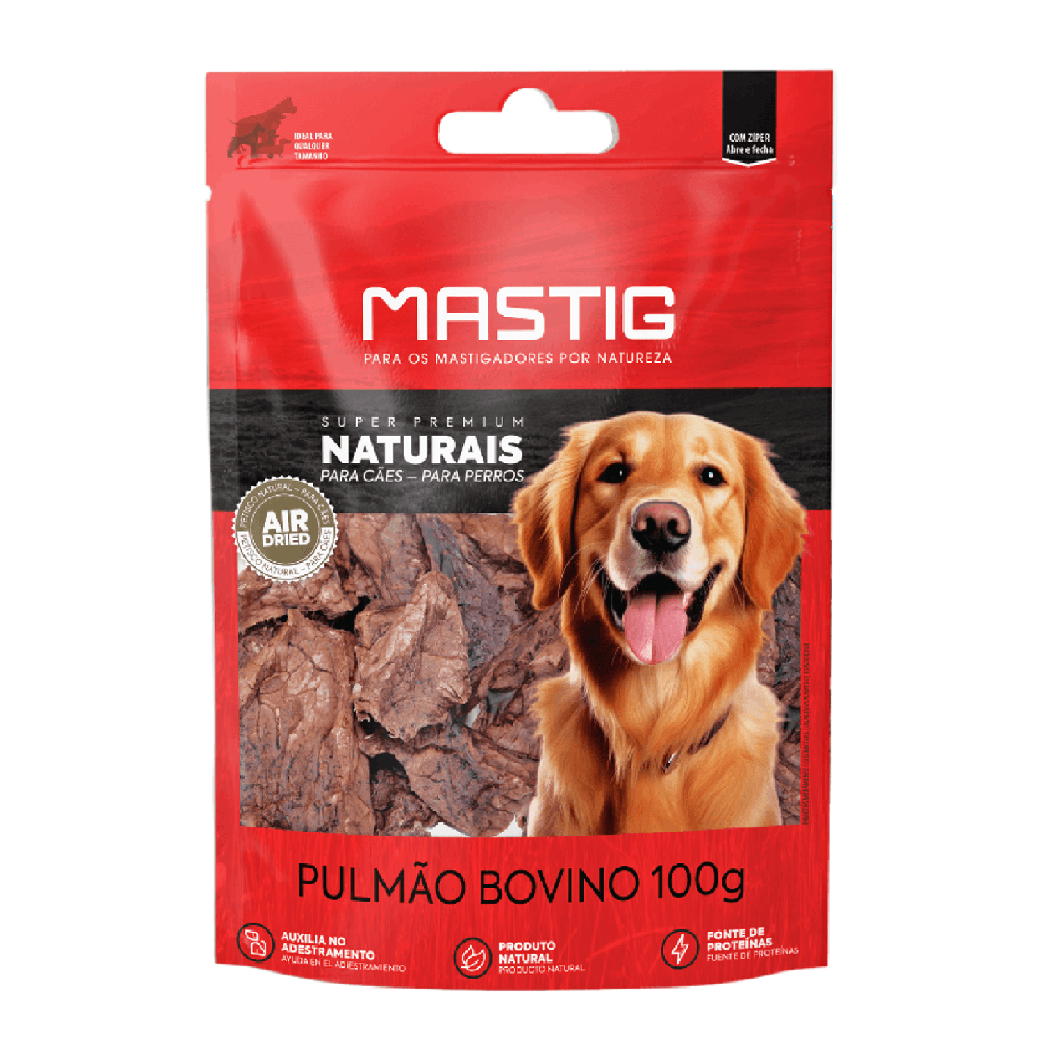 Embalagem Petisco Pulmão Bovino para Cães Mastig