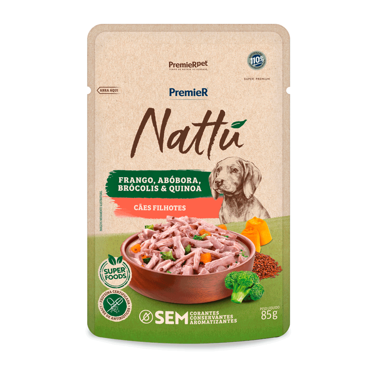 Racao-Umida-Premier-Nattu-Caes-Filhotes-Frango-e-Abobora-85g