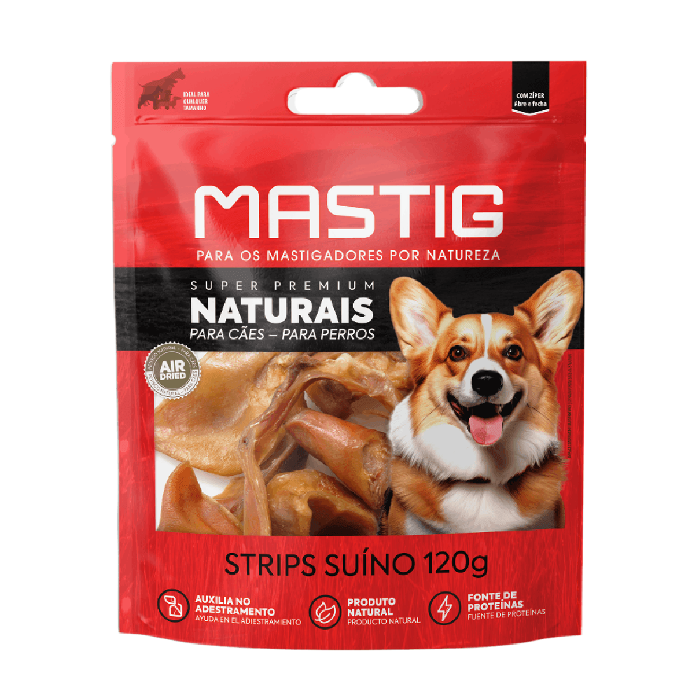 Petisco Strips Suínos para Cães Mastig