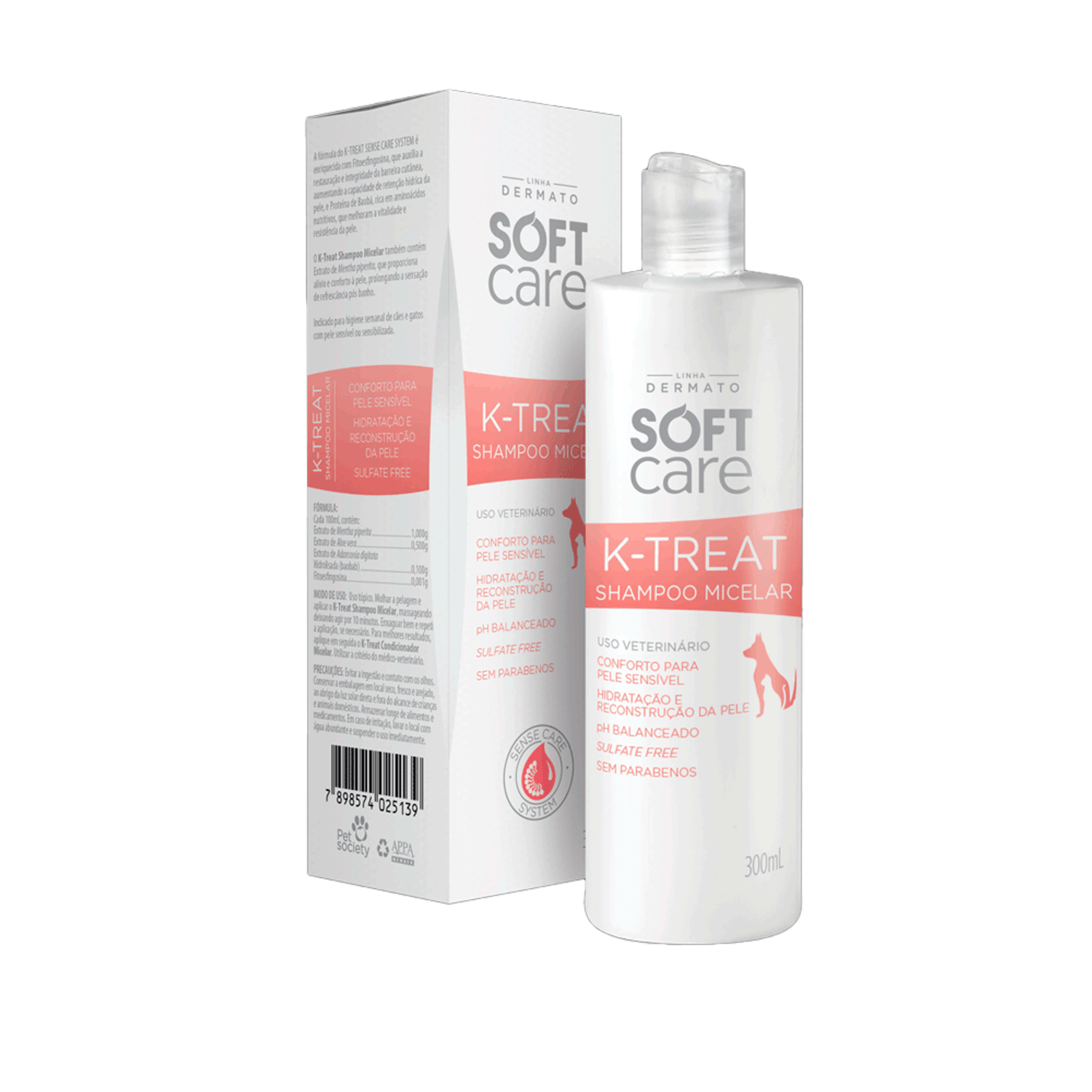 Shampoo Micelar para Pele Alérgica K-Treat Soft Care 300ml