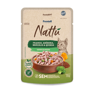 Ração Úmida Premier Nattu Gatos Filhotes Frango e Abóbora - 70 g