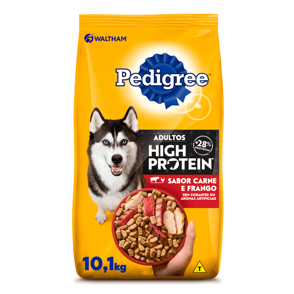 Ração Pedigree High Protein para Cães Adultos Carne e Frango 10,1kg