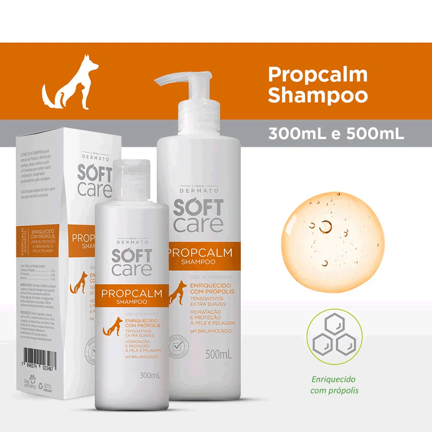 Linha do Shampoo com Própolis Propcalm Soft Care