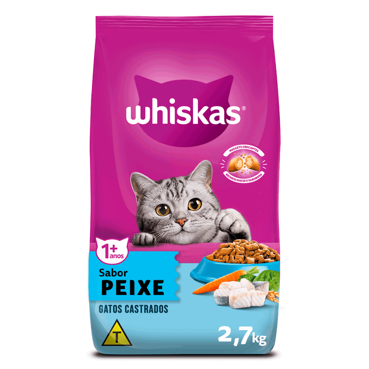 Ração Whiskas Gatos Adultos Castrados Peixe 2,7 KG