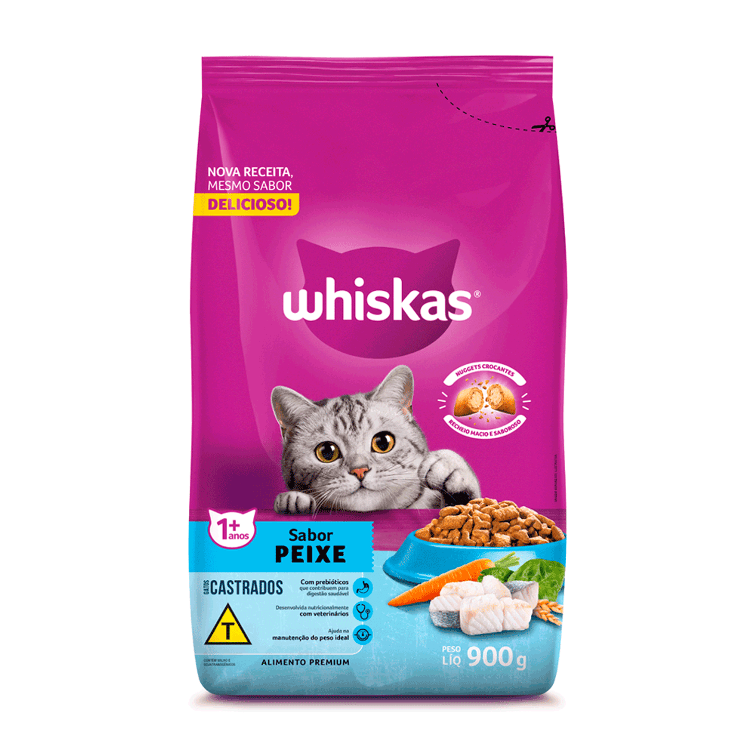 Ração Whiskas Gatos Adultos Castrados Peixe