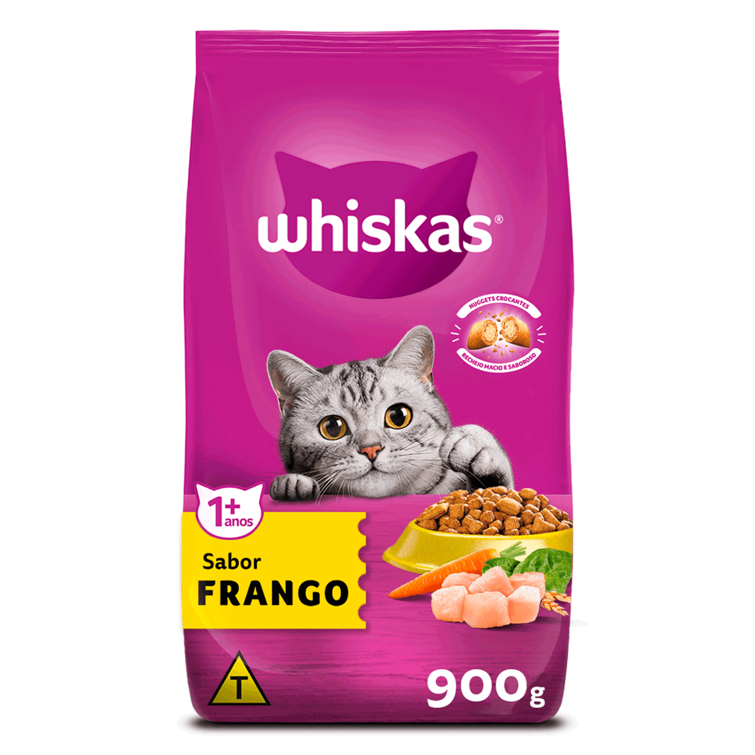 Ração Whiskas Gatos Adultos Frango 900g