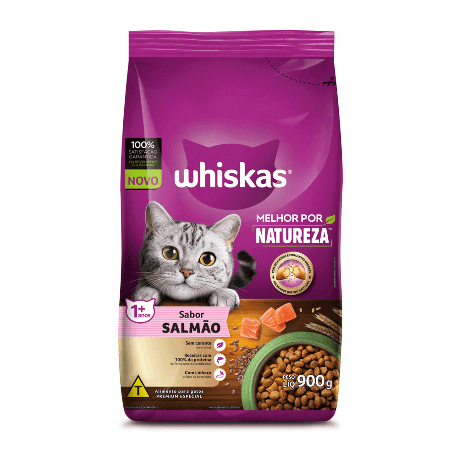Ração Whiskas Gatos Adultos Melhor Por Natureza Salmão