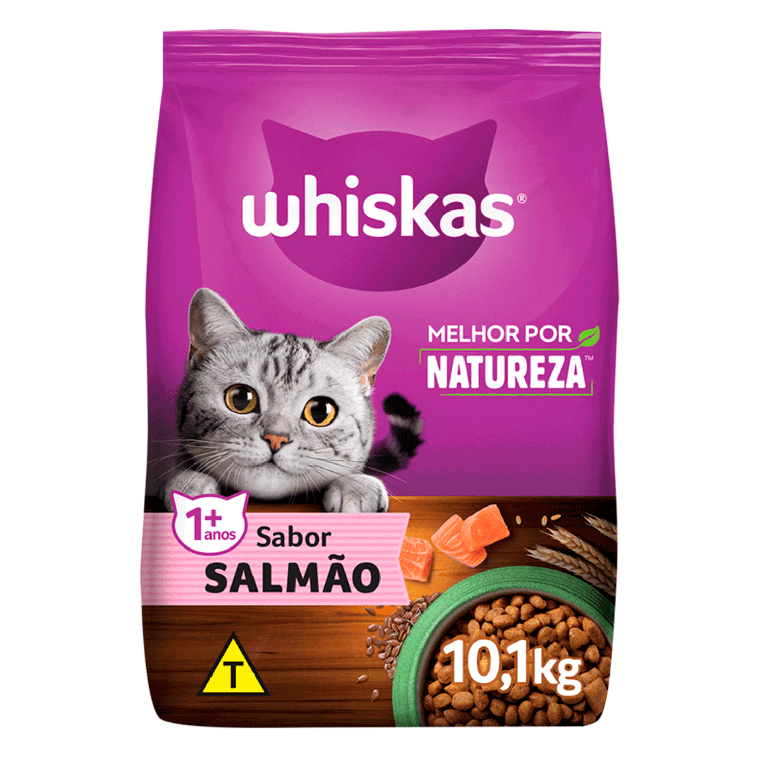 Ração Whiskas Gatos Adultos Melhor Por Natureza Salmão 10,1kg