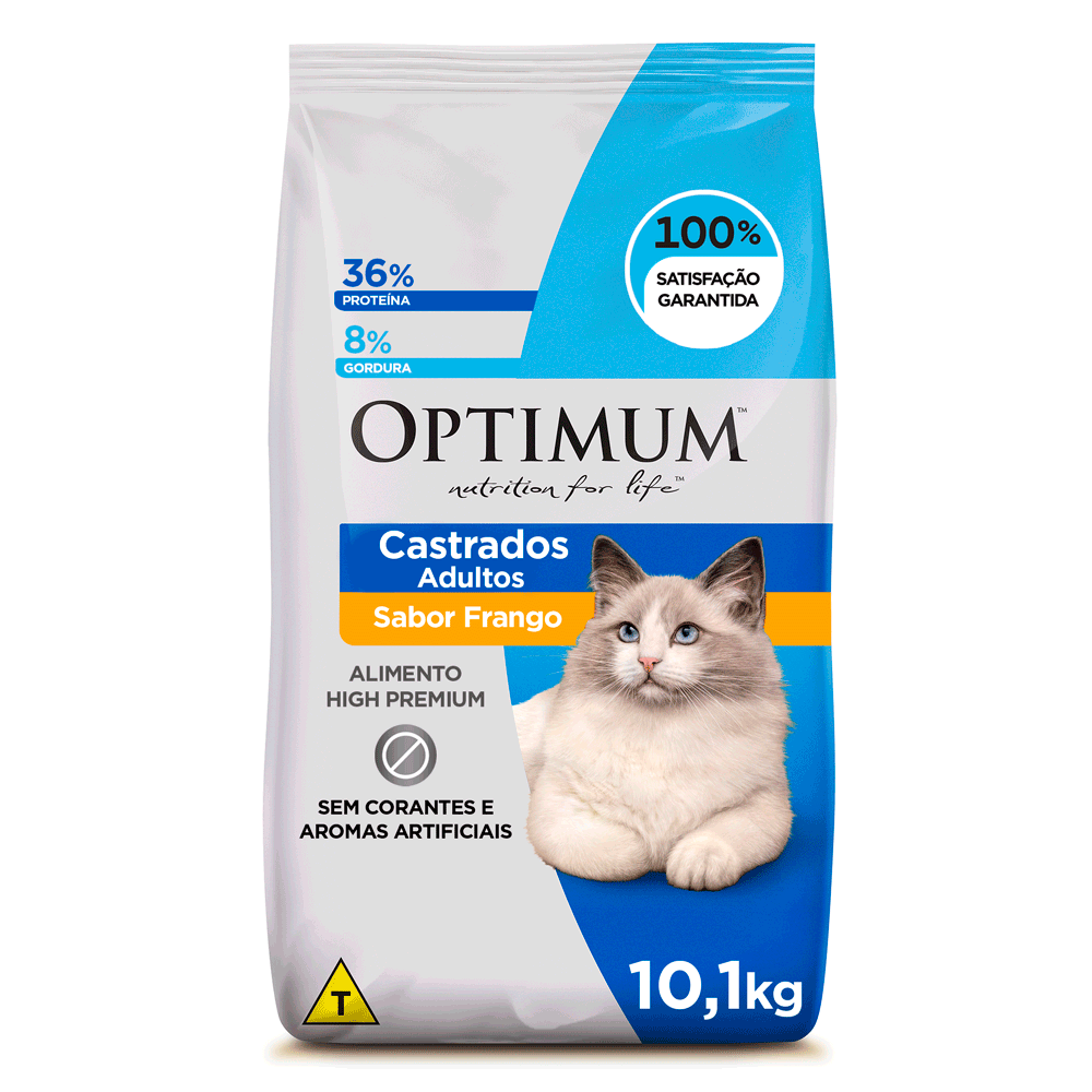 Ração Optimum para Gatos Adultos Castrados Frango