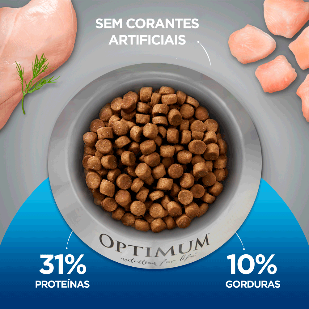Ração Optimum para Gatos Adultos Castrados Frango