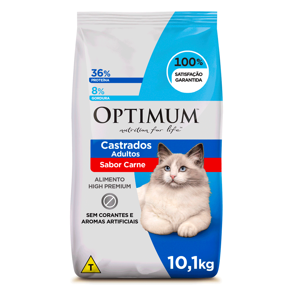 Ração Optimum para Gatos Adultos Castrados Carne