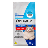 Ração Optimum para Gatos Adultos Castrados Carne 1kg