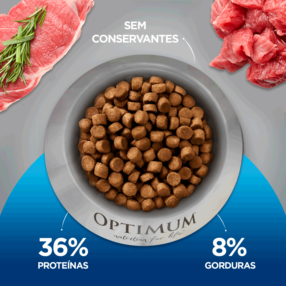 Ração Optimum para Gatos Adultos Castrados Carne