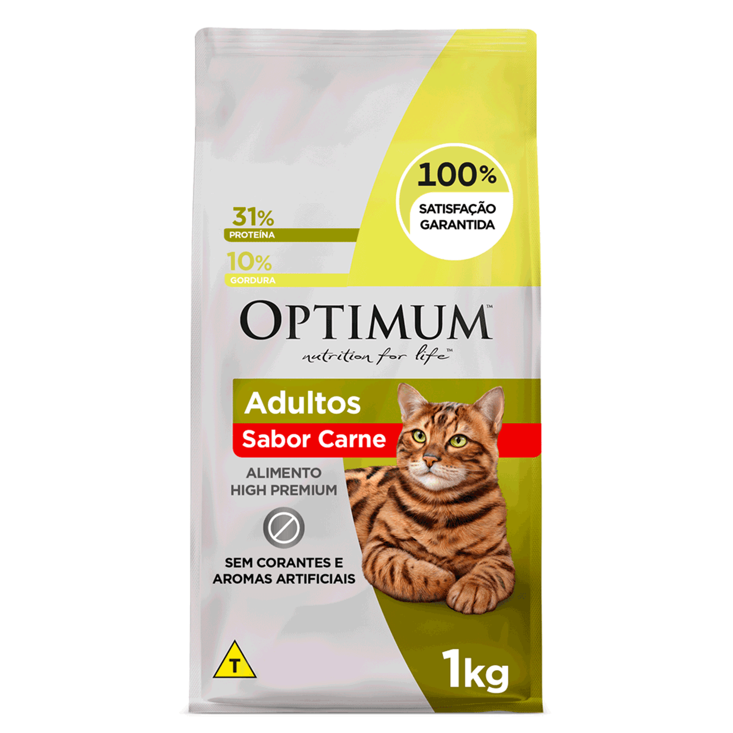 Ração Optimum para Gatos Adultos Carne 1kg