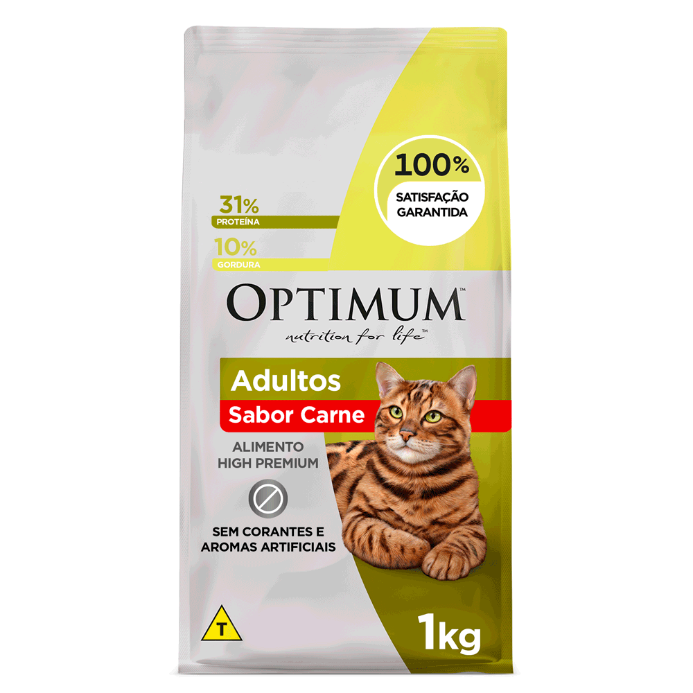 Ração Optimum para Gatos Adultos Carne