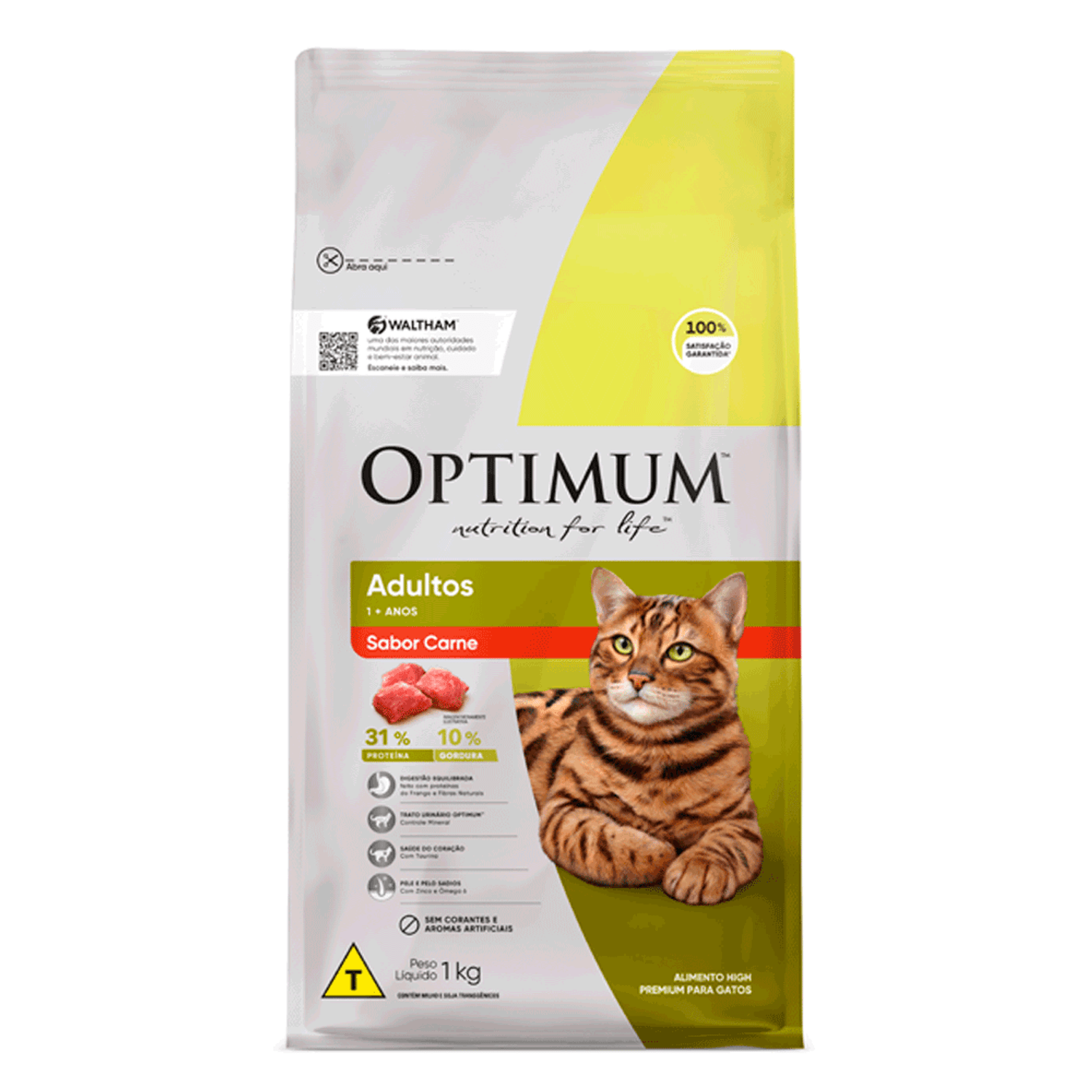 Ração Optimum para Gatos Adultos Carne