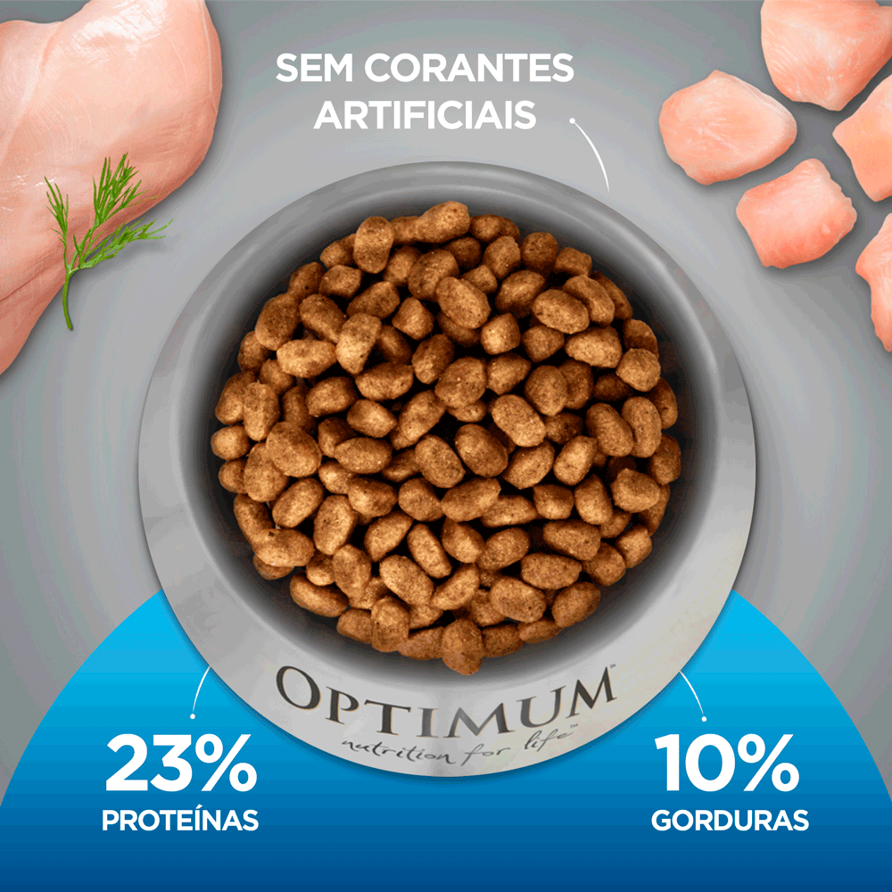 Ração Optimum para Cães Adultos Raças Médias e Grandes Frango e Arroz