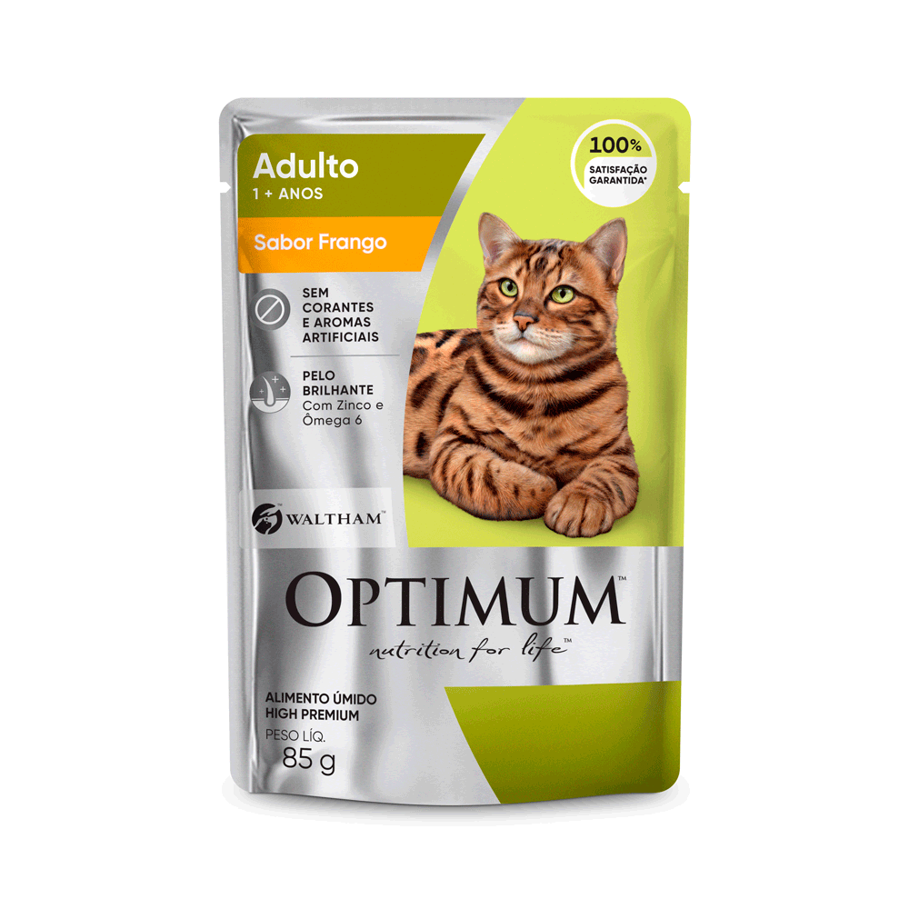 Ração Úmida Optimum Sachê Gatos Adultos Frango