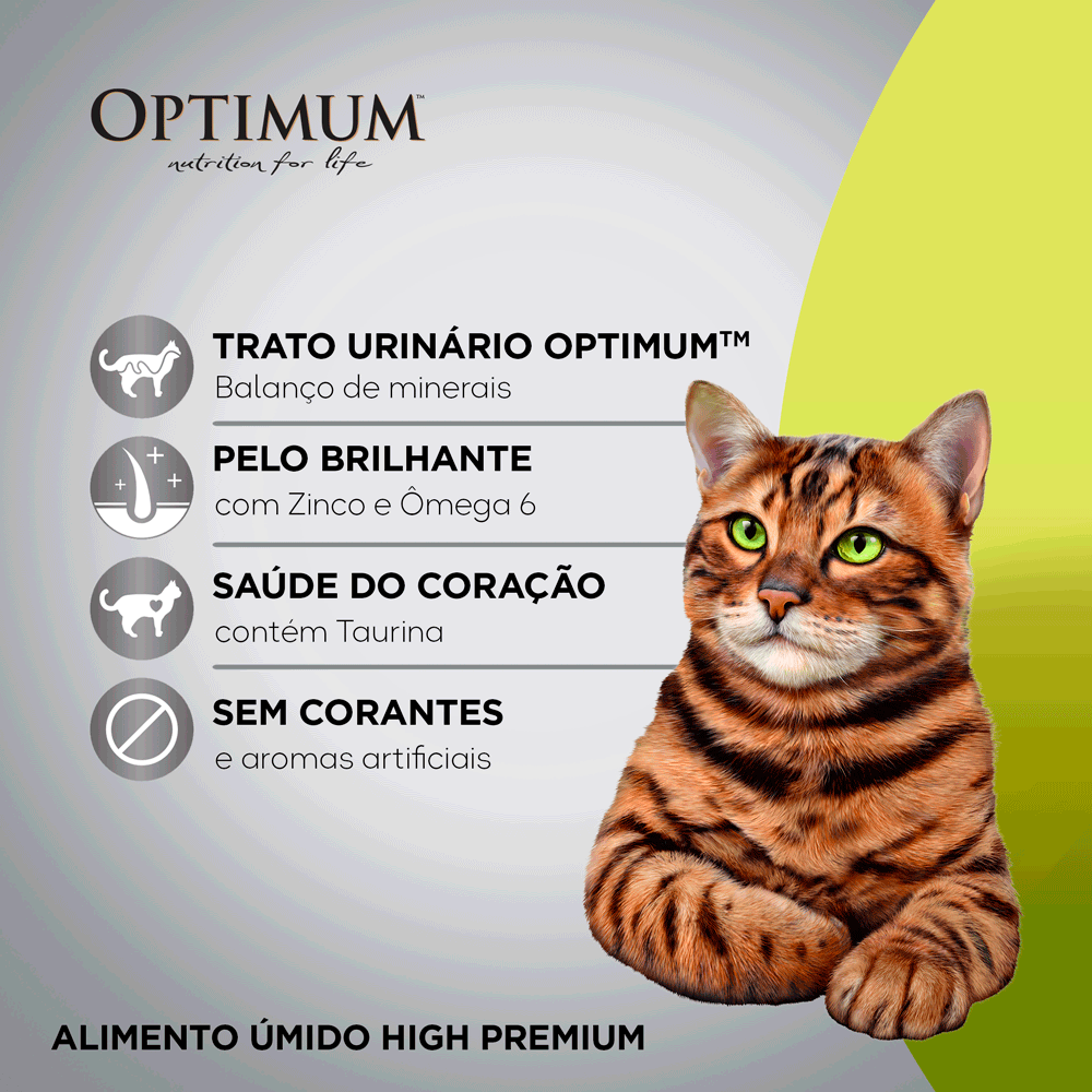 Ração Úmida Optimum Sachê Gatos Adultos Frango