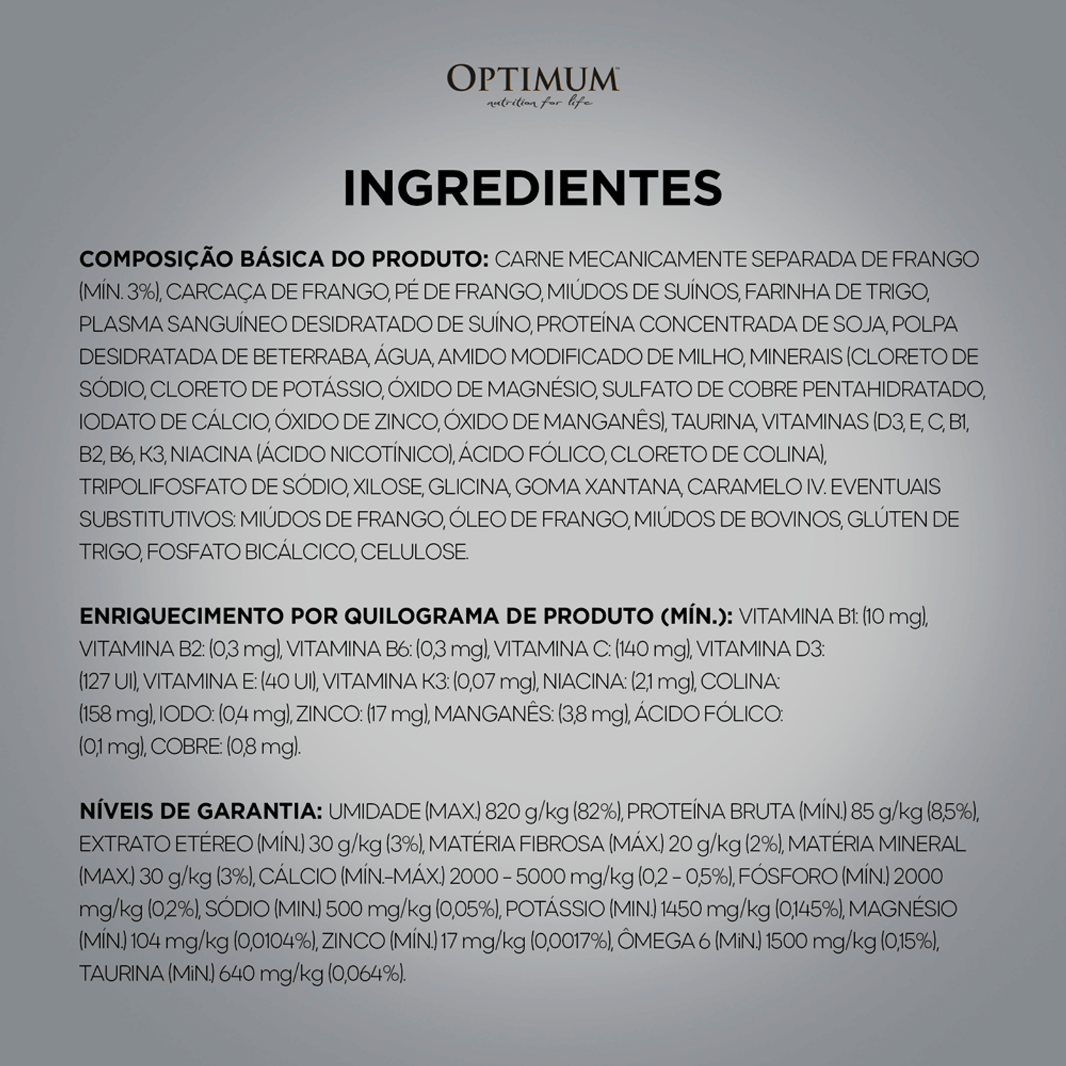Ingredientes-da-Racao-Umida-Optimum-Sache-Gatos-Adultos-Frango