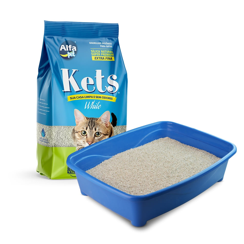 Granulado Higiênico Kets White Sílica Natural Extra Fino | Cobasi