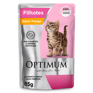 Ração Úmida Optimum Sachê Gatos Filhotes Frango - 85 g