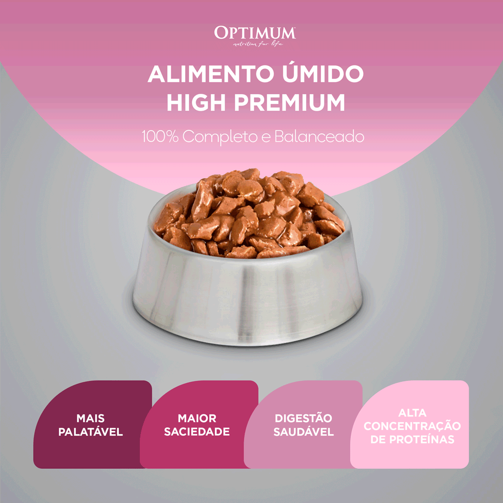 Ração Úmida Optimum Sachê Gatos Filhotes Frango