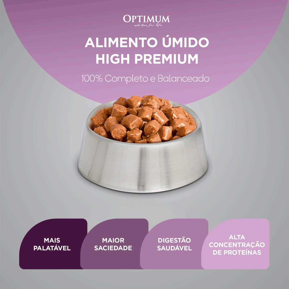 Ração Úmida Optimum Sachê Cães Filhotes Frango