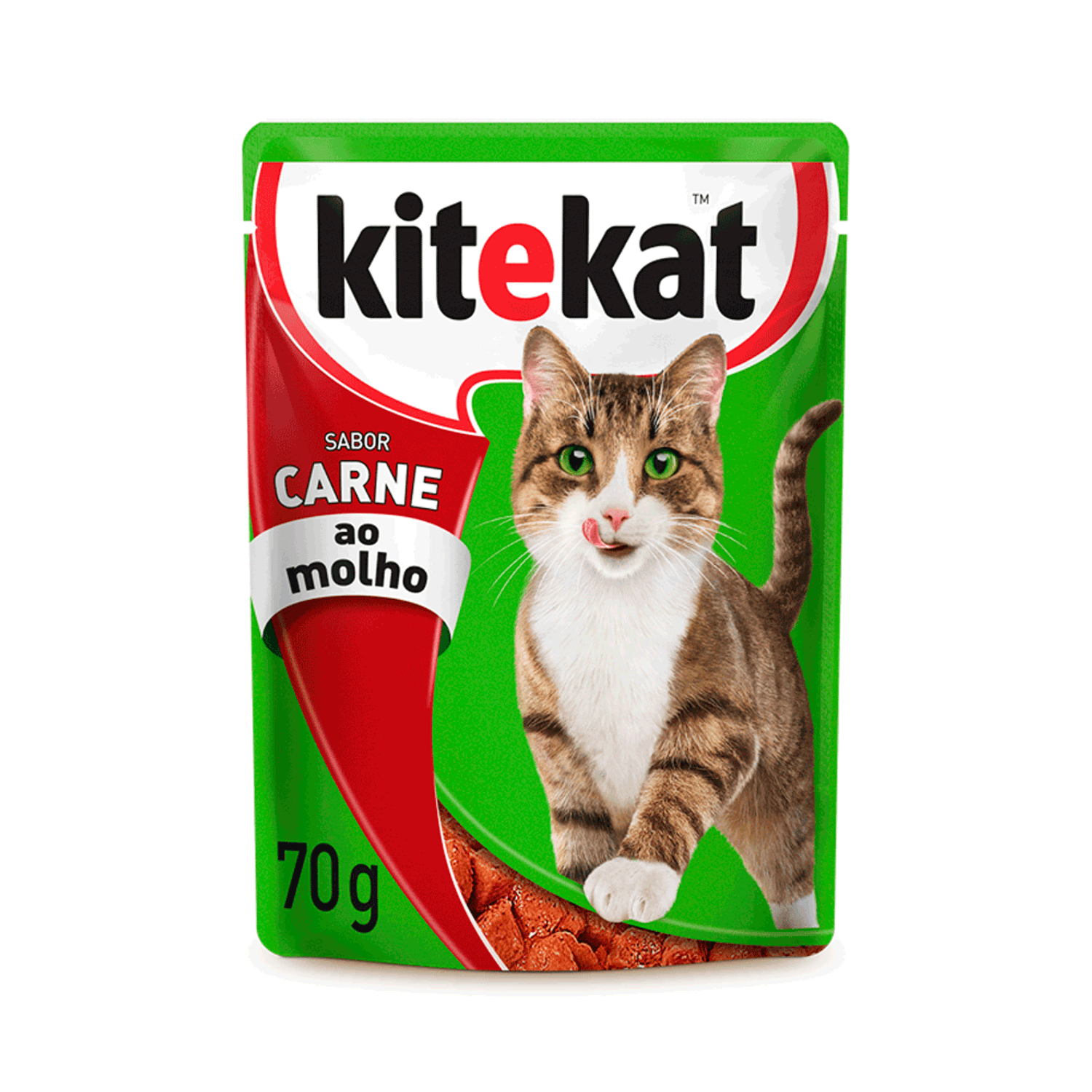Ração Úmida KiteKat Carne ao Molho 70g