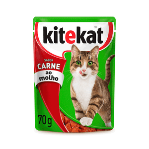 Ração Úmida KiteKat Sachê para Gatos Adultos Carne ao Molho - 70 g