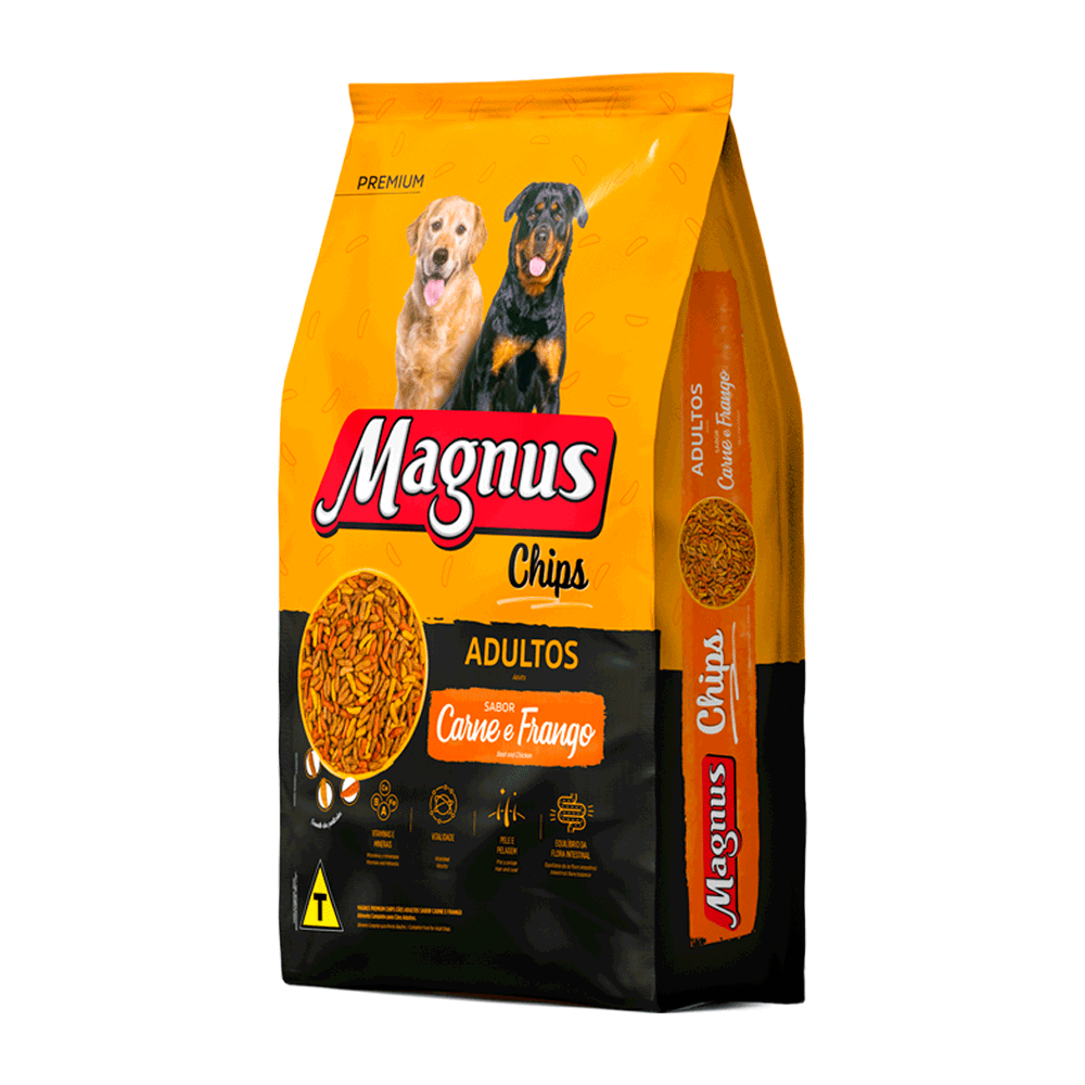 Ração Magnus Chips Cães Adultos Carne e Frango