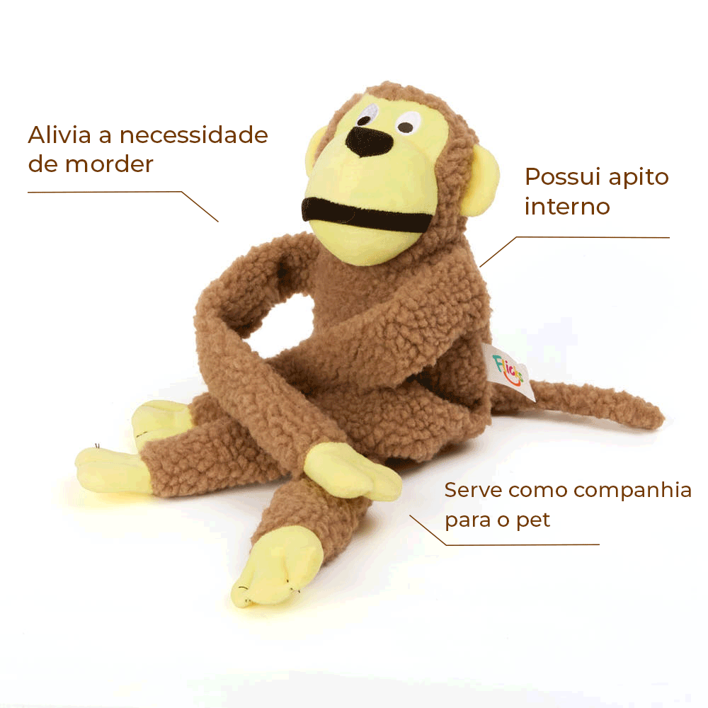Brinquedo Macaco de Pelúcia Buddy Flicks para Cães
