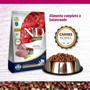 Racao-N-D-Quinoa-Caes-Adultos-Weight-Cordeiro-Alimento-completo