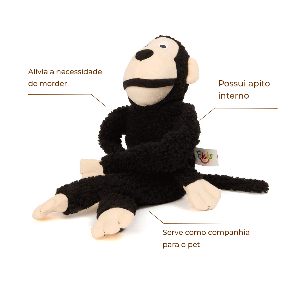 Brinquedo Macaco de Pelúcia Preto Buddy Flicks