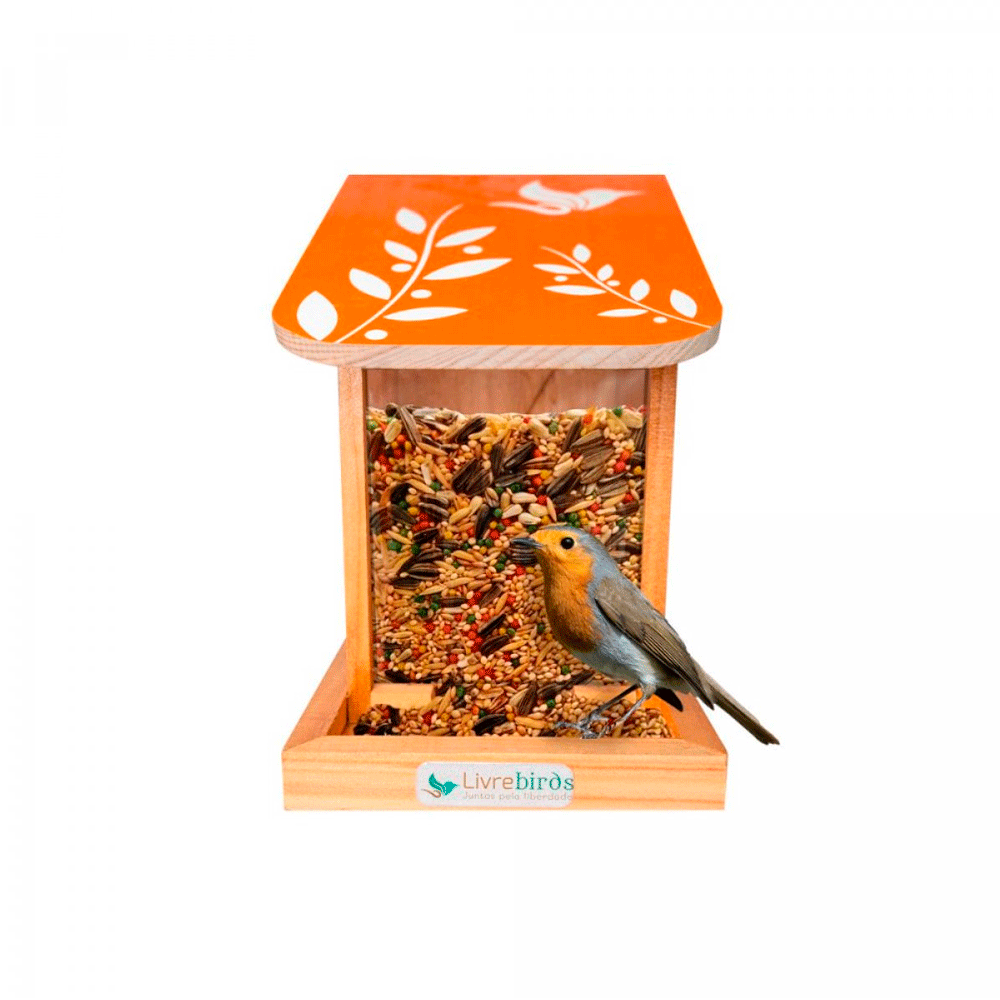 Comedouro Automático Collors Livre Birds Laranja