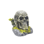 Enfeite para Aquário Crânio Não Escuto com Arranjo Aquária