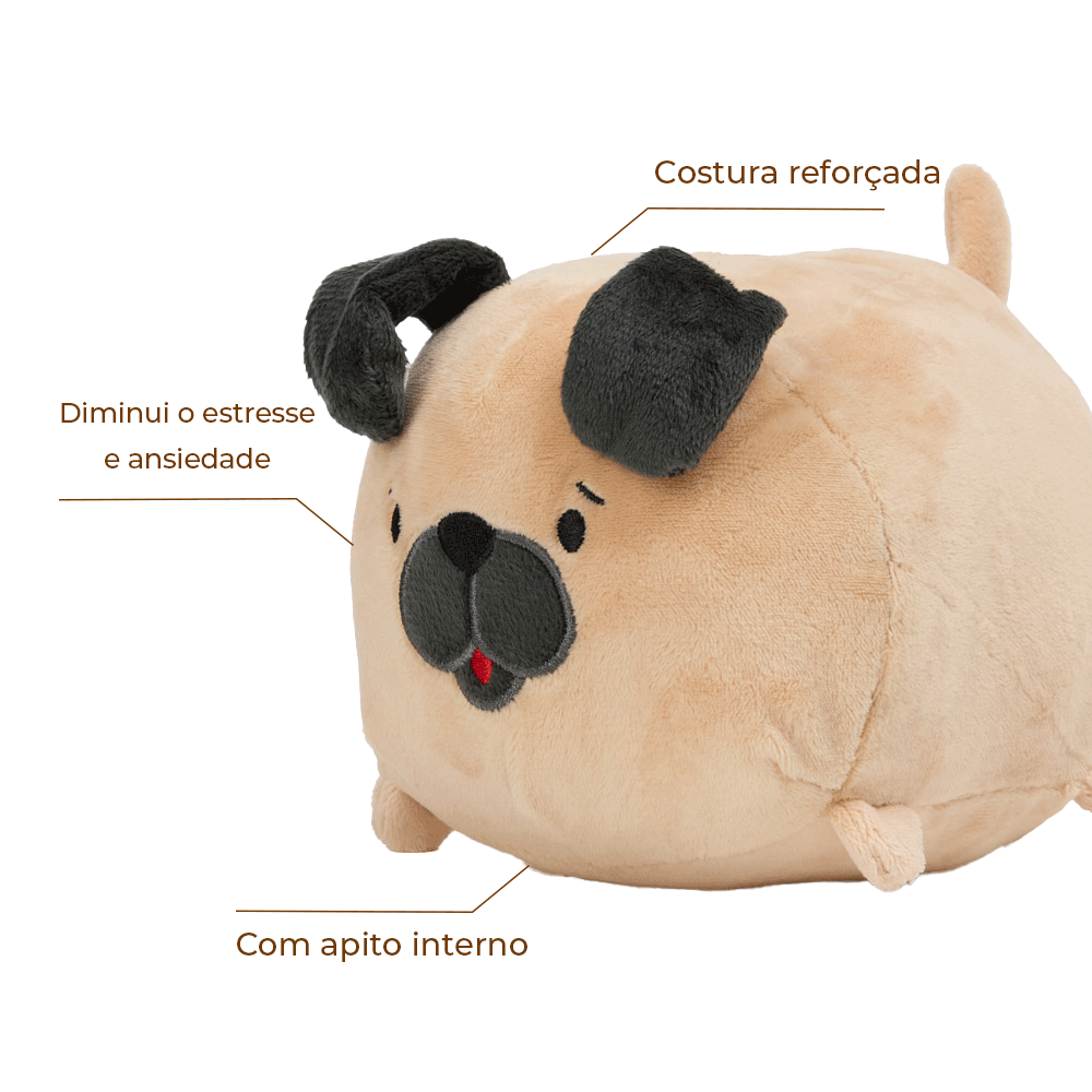 Brinquedo Pelúcia Pug Coleção Raças Flicks