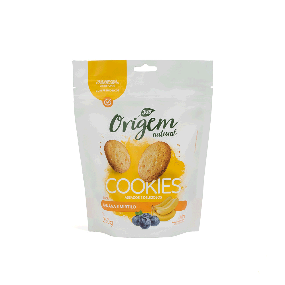 Petisco Cookies Origem Natural Cães Banana com Mirtilo