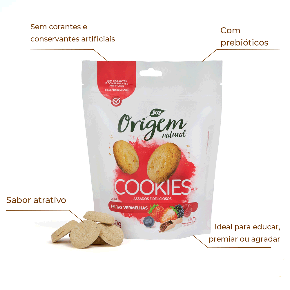 Petisco Cookies Origem Natural Cães Frutas Vermelhas | Cobasi